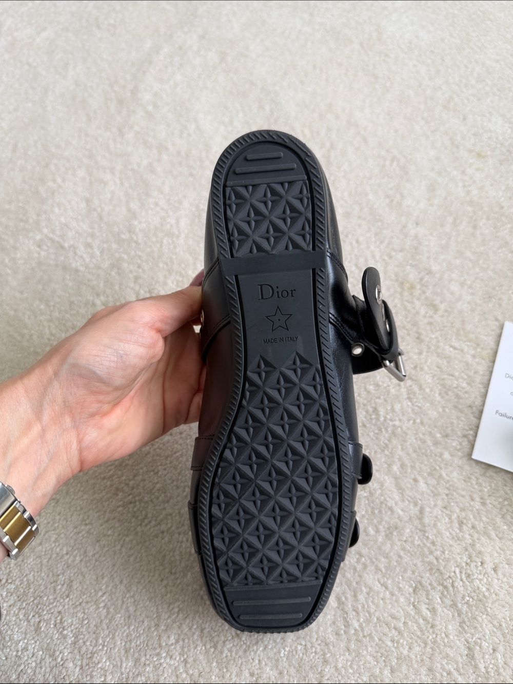Dior Black Leather Mary Jane Flats with Buckle Straps - Picture 10 of 11
